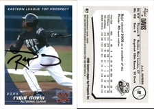 Rajai Davis Signed 2005 Grandstand Southern League Top Prospects  Card Auto AU