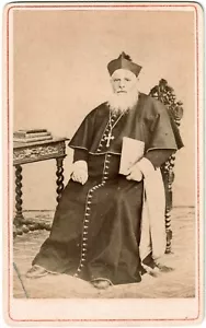Cdv.Vater.Priester.Pfarrer.Religiös.Religion.Kirchlicher.Hut.Fotoalbum. - Bild 1 von 2