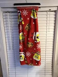SpongeBob SquarePants Krabby Patty Christmas Blanket Throw NWT Red - Picture 1 of 2