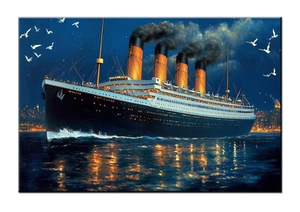 Pintura eterna del iceber del Titanic impresa en lienzo - decoración de pared vintage arte en el hogar - Imagen 1 de 8