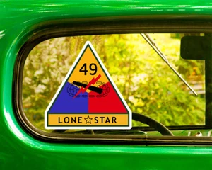 2 49a CALCOMANÍAS DE INSIGNIA DE DIVISIÓN BLINDADA EE. UU. pegatina Bogo para ventana parachoques de automóvil - Imagen 1 de 1