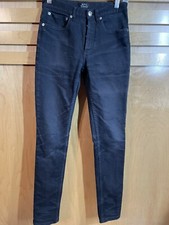 APC Petit Standard Jean Droit Etroit Black Size 25X31 Button Fly Stretch Denim