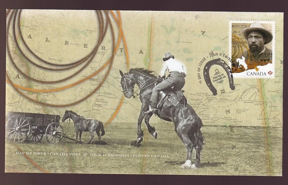 Canadá FDC 2012 John Ware Calgary ganadero sc#2520 Foto 1 de 1