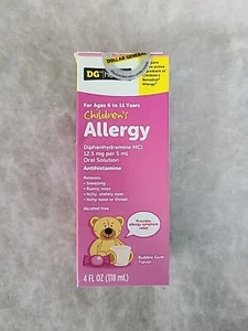 DG  Health  Children's Allergy Ages 6-11 Years -  4 fl oz - EXP 05/27 Bubble Gum - Picture 1 of 1