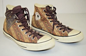 Vintage Converse All Star High Tops Size 10 00s Earth Tones Southwestern Bandana - Picture 1 of 9