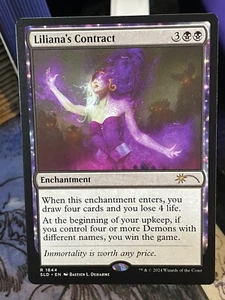 Mazo Guarida Secreta Liliana's Contract Casi Nuevo/Muy Nuevo Magic The Gathering Negro Carta Rara Demonio EDH - Imagen 1 de 1