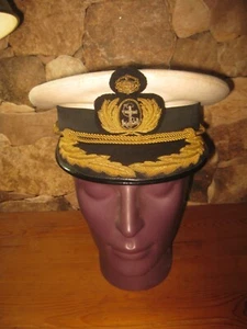 PORTUGAL PORTUGUESE MILITARY NAVY CAPTAIN UNIFORM HAT CAP KEPI KAPPE 1960s - Picture 1 of 7