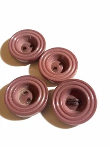 Buttons 1” Boysenberry Color Plastic Two Hole Vintage 4 Pieces - Picture 1 of 4