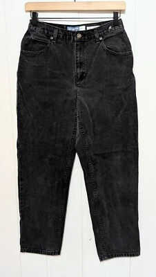 Jeans vintage Liz Claiborne Petite para mujer 8P negros mamá tiro alto denim cónico Foto 1 de 4