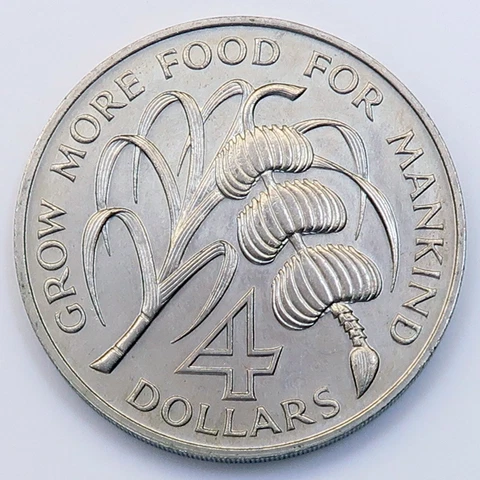 Barbados 4 Dollars 1970 Elizabeth II., F.A.O Cover