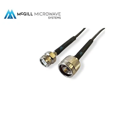 N Male to TNC male Cable Assembly Low Loss Coaxial RG55 low loss Military Spec - Image 1 of 3