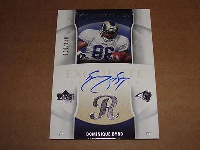 2006 Exquisite DOMINIQUE BYRD #74 Rookie Autograph/150 St Louis RAMS USC Trojans - Image 1 of 2