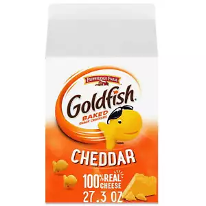 Goldfish Cheddar Cheese Crackers, 27.3 oz Carton - Picture 1 of 6