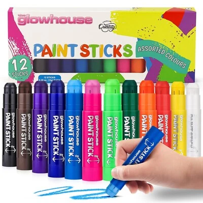 Paint Sticks 12 Classic Colors Washable Non-toxic Solid Tempera Kids Poster Art - Image 1 of 4
