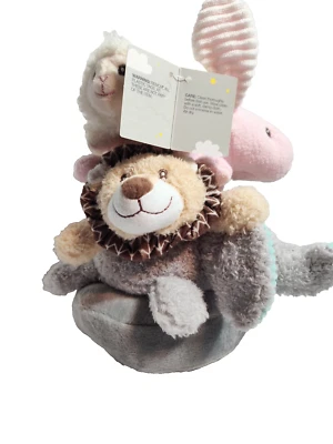 Moon & Stars Multi Piece Plush tacking Ring Baby Shower Gift Crinkle Sensory  - Image 1 of 4