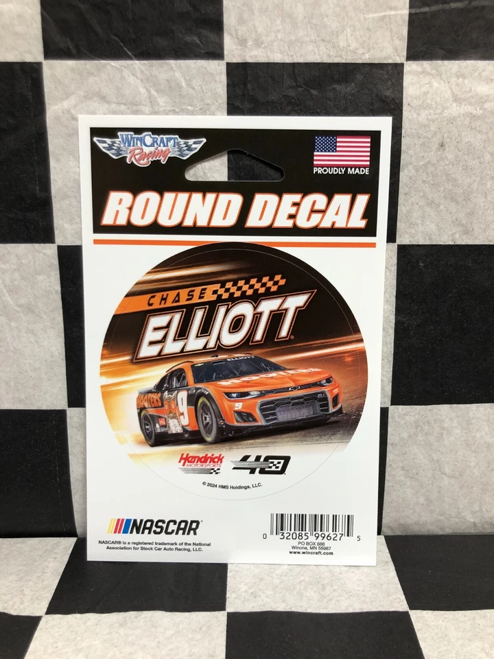 2018 Chase Elliott #9 Hooters 3" Round Decal Hendrick by WinCraft Ship