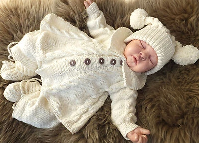 I*BELIEVE*IN*ANGELS KNITTING PATTERN TO MAKE *MONDAY'S CHILD* 4 PIECE SET FOR BABY OR REBORN DOLL