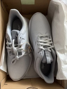 Scarpe da allenamento Reebok Fluxlite da donna misura 8,5 grigio e bianco sneakers leggere - Foto 1 di 6