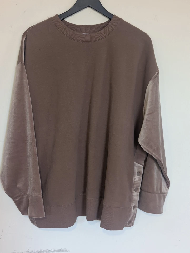Sudadera Top Athleta Retroplush Mujer Talla XL Terciopelo Marrón Atletismo Foto 1 de 4