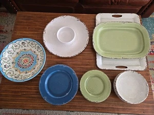 Williams Sonoma Plates Rustic Italian Collection Melamine 16 Piece Matching Set - Picture 1 of 12