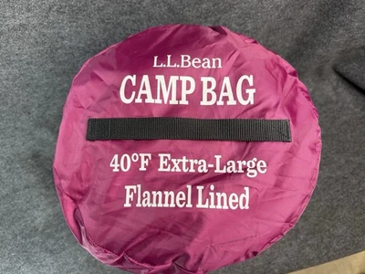 L.L. Saco de dormir de campamento forrado de franela BEAN 40°F extra grande azul marino con cubierta Foto 1 de 4