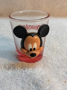 Disneyland Resorts Mickey Mouse Vidrio Shot Glass Diseño 3D Walt Disney RARO - Imagen 1 de 4
