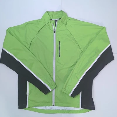 Jaqueta de chuva Cannondale ciclismo XL verde neon concha morphis mangas removíveis - Imagem 1 de 4
