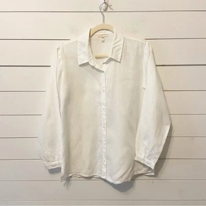Eileen Fisher | Damen Hemd 100% Bio Leinen weiß Button Down Größe PS - Bild 1 von 7