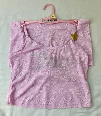 Juicy Couture Intimates Pajamas Set Size M Lilac 2 Piece Large Rhinestones Logos - Image 1 of 4