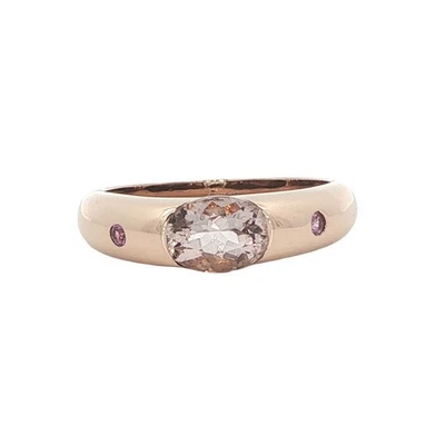 9ct Rose Gold Morganite & Pink Sapphire Ring - Image 1 of 4