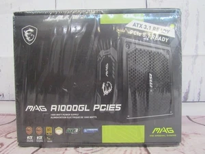 MSI MAG A1000GL PCIE5 ATX3 80 GOLD 1000W GAMING POWER SUPPLY -New and Sealed - Picture 1 of 18