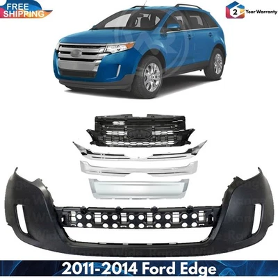 Front Bumper Cover Fascia Paintable & Grille Assembly For 2011-2014 Ford Edge Foto 1 de 4