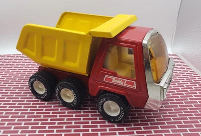 Camión de volteo Buddy L de colección - rojo/amarillo - acero prensado y plástico Foto 1 de 4