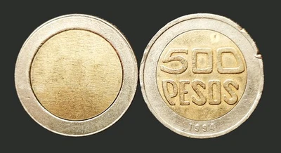 500 Pesos - Blank Planchet Error ND (1993-2012) + Coin 1994 - Colombia  - Image 1 of 3