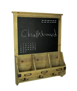 Scratch & Dent Rustic French Farmhouse Style Wood Chalkboard Mail Organizer - Picture 1 of 7