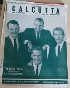 Calcutta Vocal Edition Sheet Music Heino Gaze The Four Preps 1960 - Picture 1 of 3