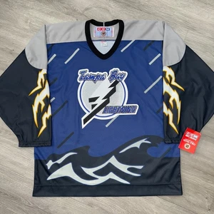 Tampa Bay Lightning Storm Jersey Large 48 CCM Vintage NHL New - Picture 1 of 6