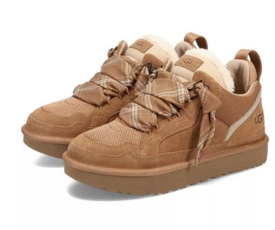 UGG AUSTRALIA Lowmel Xmas Geschenke Wildleder Schaffell Trainer Warme Schuhe Winter für Damen