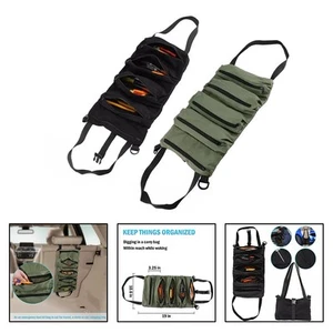 Heavy Duty Tool Roll Bag Canvas Hanging Organizer with 5 Divisional Pockets - Picture 1 of 11