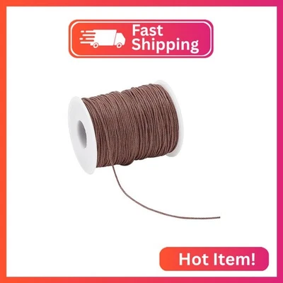 Cordón encerado PH PandaHall de 1 mm, 100 yardas cordón de algodón encerado marrón hilo encerado beadi Foto 1 de 2