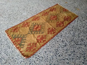 Vintage Turkish Kilim Rug 2.3x5 ft | Handwoven Wool Tribal Boho Area Carpet - Picture 1 of 12