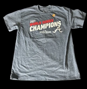 Atlanta Braves 2021 World Series Champion Blue Mens Medium T-Shirt MLB Fanatics - Picture 1 of 3