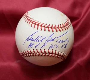 Bullet Bob Turley Autogramm Major League OML signed Baseball MVP WS 58 - Bild 1 von 1