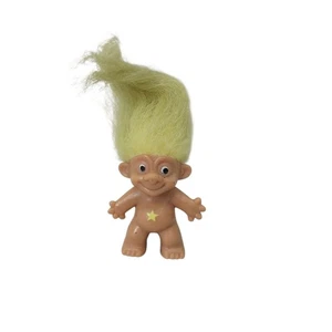 Vintage Troll Pencil Topper Yellow Hair Painted Yellow Star Belly - Picture 1 of 6