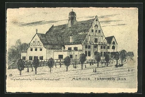 Künstler-AK München, Turnverein Jahn, Widenmayerstraße - Picture 1 of 2