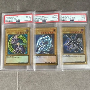 Yu-Gi-Oh 3 set PSA8 PSA9 Dark Magician Blue-Eyes Red-Eyes LGB1 2019 Japanese - Picture 1 of 7