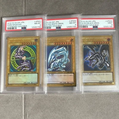 Yu-Gi-Oh 3 set PSA8 PSA9 Dark Magician Blue-Eyes Red-Eyes LGB1 2019 Japanese - Image 1 of 4