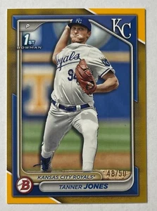 2024 Bowman Draft Tanner Jones Gold Prospect 1° Bowman 48/50 - Foto 1 di 2