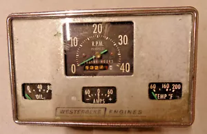 Westerbeke Engine RPM/Engine Hrs,Oil Pres,Amps,Temp Gauge( Vintage) - Picture 1 of 2