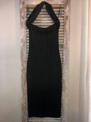 Vestido A11 Isabel de Pedro Nuevo sin Etiquetas Talla 2 Midi Guinga Cuadros Ombré Bodycon Halter Foto 1 de 4